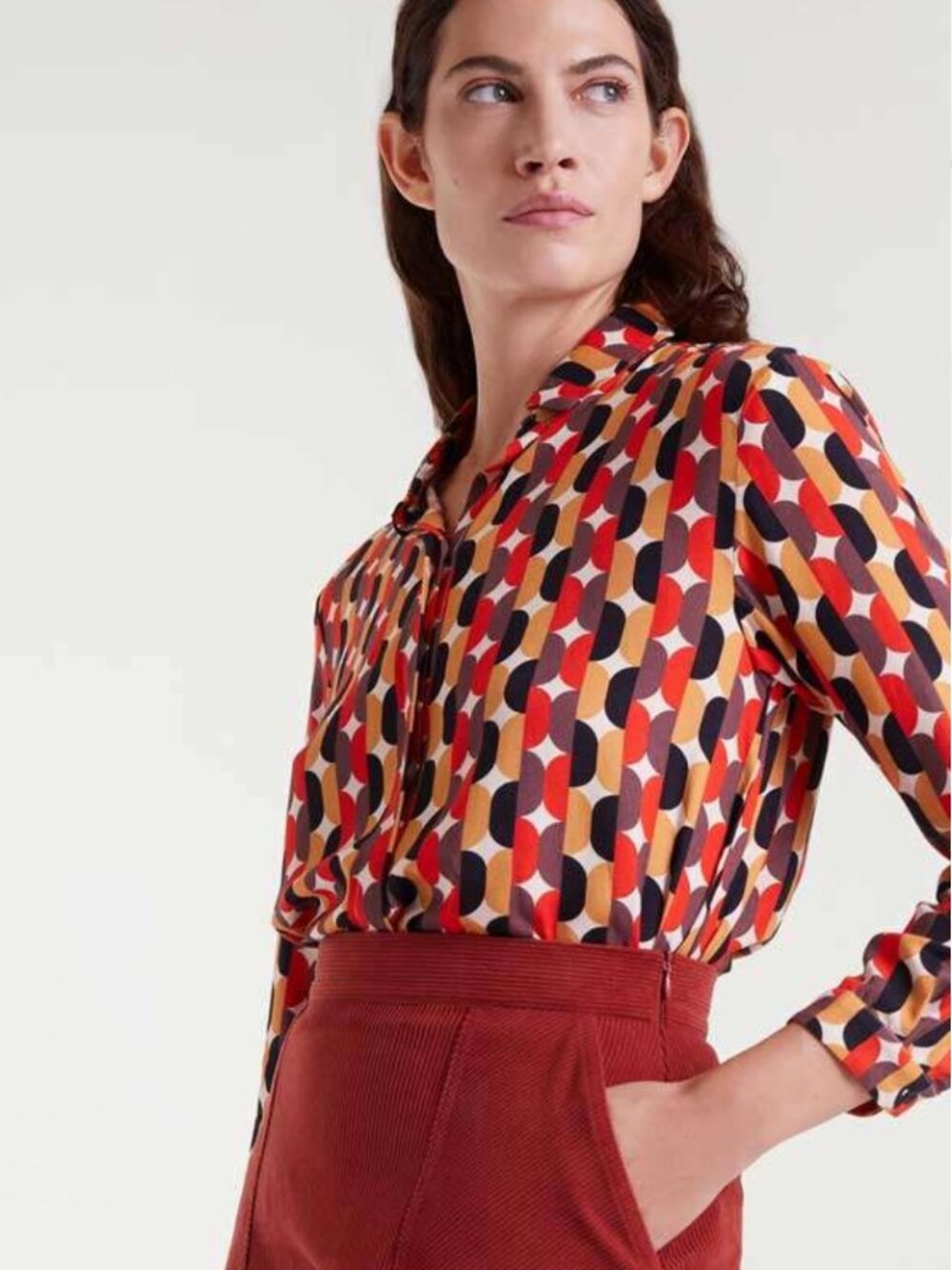 NWOT Compania Fantastica Shirt with Geometric Print Size S